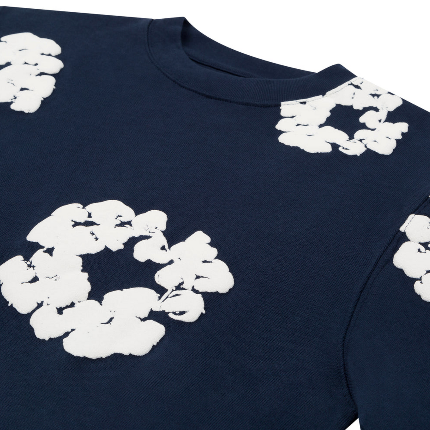 Denim Tears Long Sleeve Cotton Wreath T-shirt/Jumper Navy