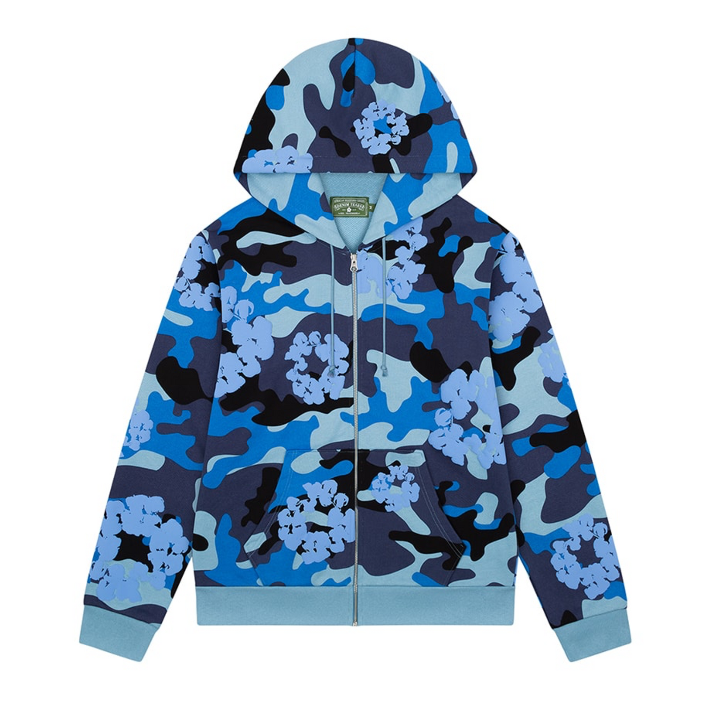 Denim Tears Camo Wreath Zip Hoodie Blue 'London Exclusive'