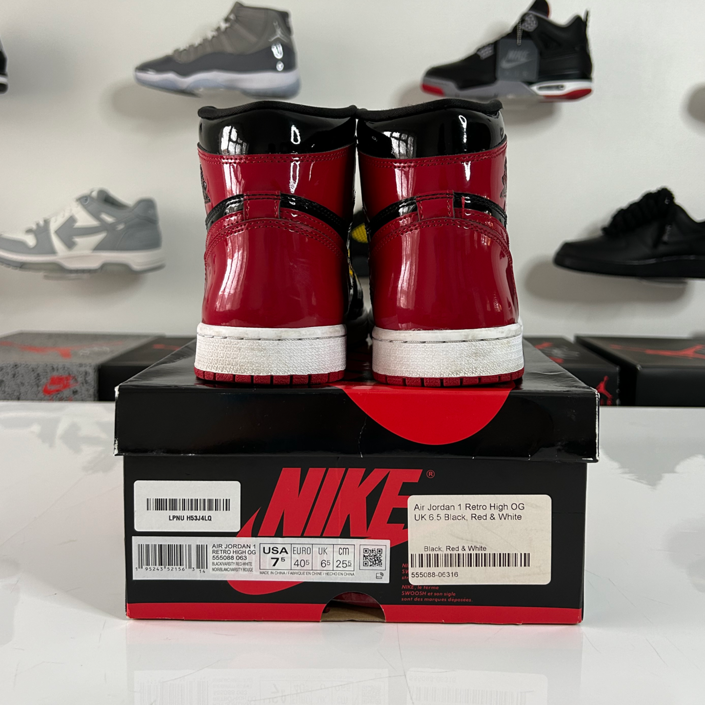 Air Jordan 1 Retro High OG 'Patent Bred' UK 6.5