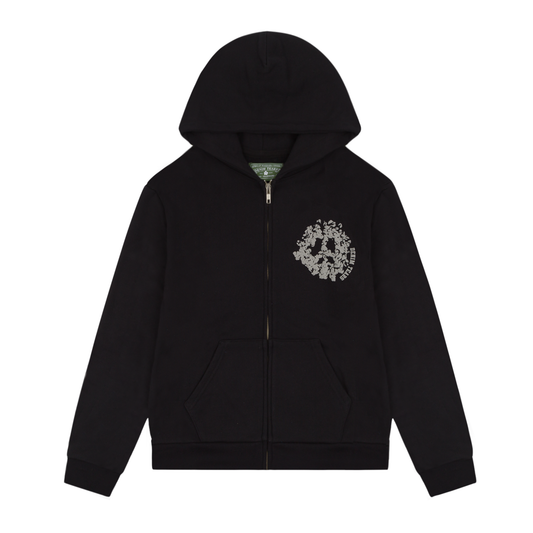 Denim Tears University Zip Hoodie Black