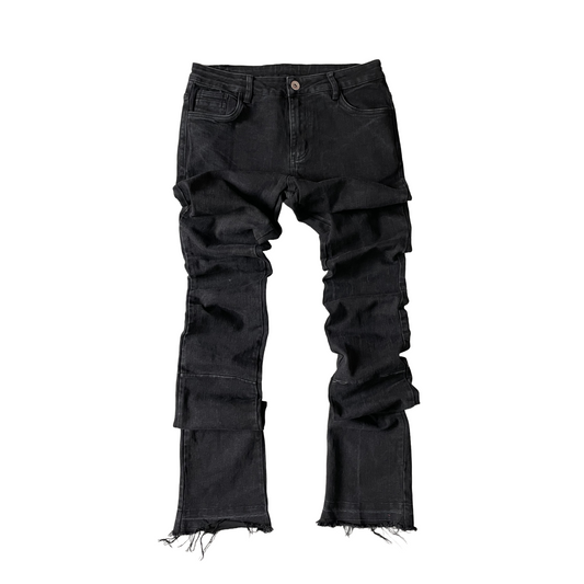 Black Stacked Flare Jeans Size 30