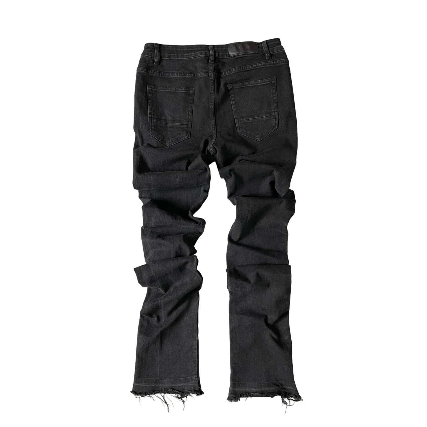 Black Stacked Flare Jeans Size 30