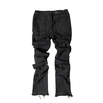 Black Stacked Flare Jeans Size 30