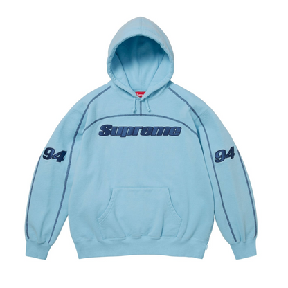 Supreme 'Overlock' Hooded Sweatshirt Blue