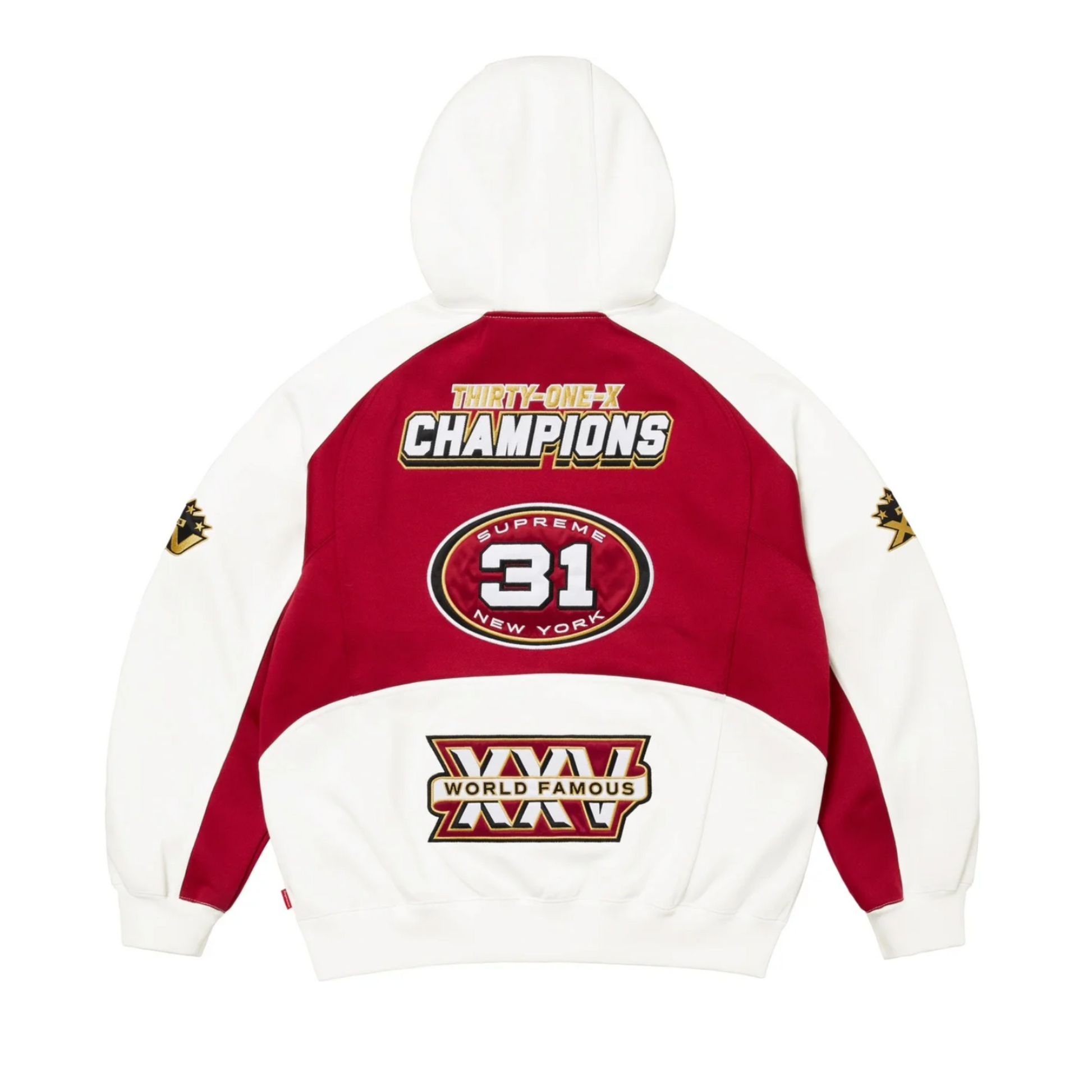 Supreme Football Zip Up Hooded Sweatshirt White – 717bros Supreme Football Zip Up Hooded Sweatshirt White – 717bros
