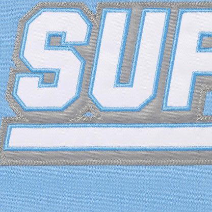 Supreme Football Zip Up Hooded Sweatshirt Blue